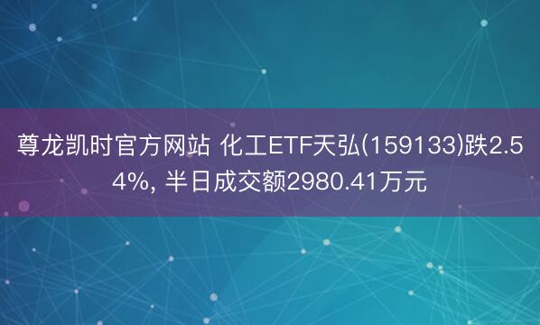 尊龙凯时官方网站 化工ETF天弘(159133)跌2.54%, 半日成交额2980.41万元