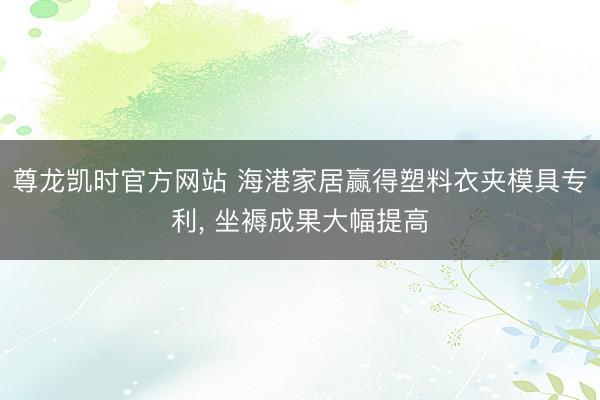 尊龙凯时官方网站 海港家居赢得塑料衣夹模具专利， 坐褥成果大幅提高