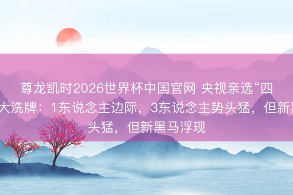 尊龙凯时2026世界杯中国官网 央视亲选“四小旦角”大洗牌：1东说念主边际，3东说念主势头猛，但新黑马浮现