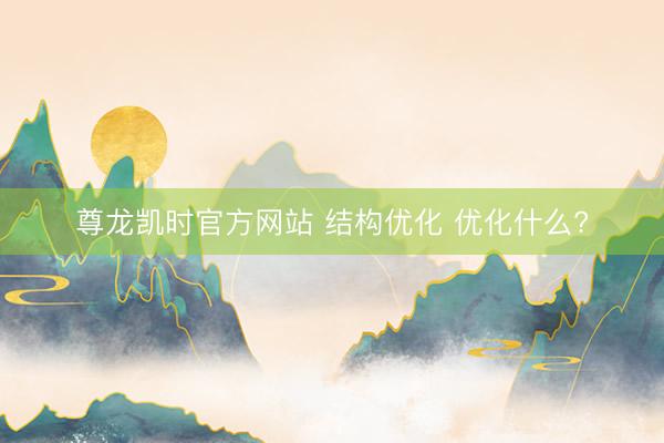 尊龙凯时官方网站 结构优化 优化什么?