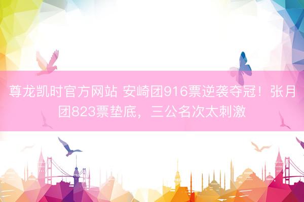 尊龙凯时官方网站 安崎团916票逆袭夺冠！张月团823票垫底，三公名次太刺激