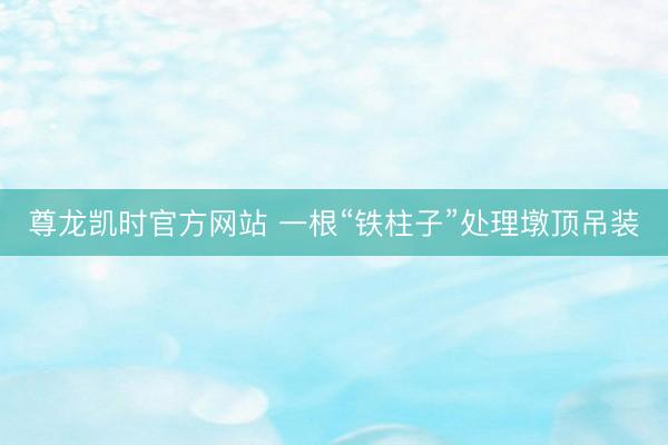 尊龙凯时官方网站 一根“铁柱子”处理墩顶吊装