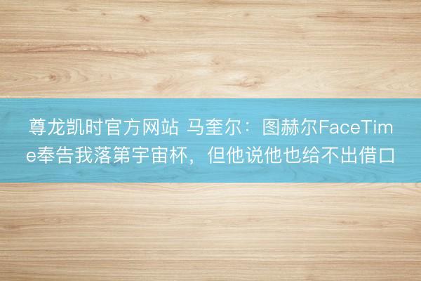 尊龙凯时官方网站 马奎尔：图赫尔FaceTime奉告我落第宇宙杯，但他说他也给不出借口