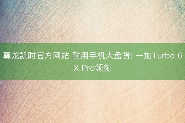 尊龙凯时官方网站 耐用手机大盘货: 一加Turbo 6X Pro领衔